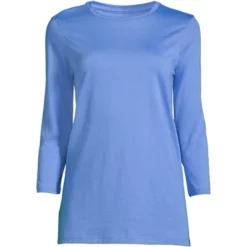 Lands' End Women's 3/4 Sleeve Supima Cotton Crewneck Tunic -Lands' End Store GUEST a2158f80 ff2b 48aa 9001 f3282a0bbb76