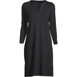 Lands' End Women's Cotton Jersey V-Neck 3/4 Sleeve Swim Cover-up Dress -Lands' End Store GUEST a3c5449e 5c01 464c 8db1 b41722b2ab31