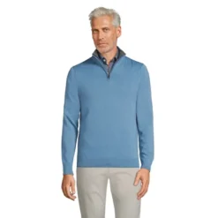 Lands' End Men's Fine Gauge Supima Cotton Quarter Zip Sweater -Lands' End Store GUEST a4c94d3f b6f1 44a4 b4db ff58fd47945f