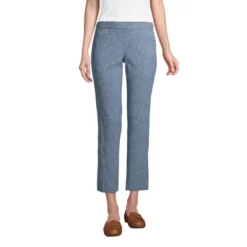 Lands' End Women's Tall Mid Rise Chambray Pull On Crop Pants -Lands' End Store GUEST a4fe8ca7 9973 46b4 8054 50af529313fa