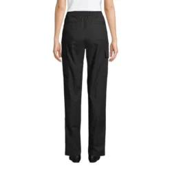 Lands' End Women's Soft Cotton Blend High Rise Elastic Waist Pull On Cargo Pants