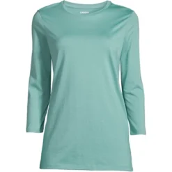 Lands' End Women's 3/4 Sleeve Supima Cotton Crewneck Tunic -Lands' End Store GUEST a960e1fb 980a 46ea 87d0 099e35ee2a00