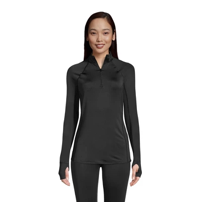 Lands' End Women's Thermaskin Heat Long Sleeve Quarter Zip Long Underwear Thermal Baselayer Top 6 Lands' End Women's Thermaskin Heat Long Sleeve Quarter Zip Long Underwear Thermal Baselayer Top - Image 6
