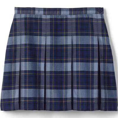 Lands' End School Uniform Girls Plaid Box Pleat Skirt Top Of The Knee 4 Lands' End School Uniform Girls Plaid Box Pleat Skirt Top Of The Knee - Image 4