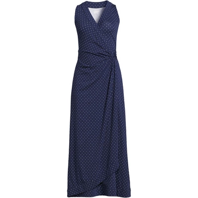 Lands' End Women's Light Weight Cotton Modal Sleeveless Surplice Maxi Dress 7 Lands' End Women's Light Weight Cotton Modal Sleeveless Surplice Maxi Dress - Image 7