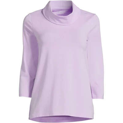 Lands' End Women's 3/4 Sleeve Light Weight Jersey Cowl Neck Top 1 Lands' End Women's 3/4 Sleeve Light Weight Jersey Cowl Neck Top