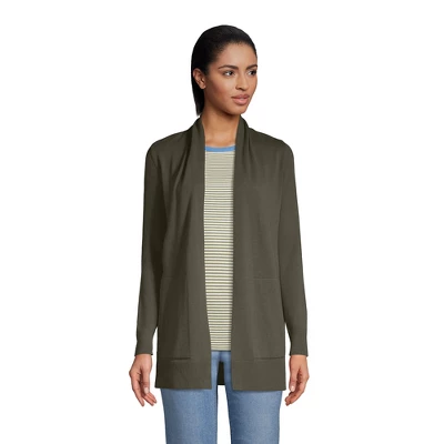 Lands' End Women's Cotton Open Long Cardigan Sweater 10 Lands' End Women's Cotton Open Long Cardigan Sweater - Image 10