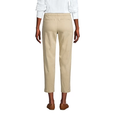 Lands' End Women's Mid Rise Pull On Chino Crop Pants 1 Lands' End Women's Mid Rise Pull On Chino Crop Pants