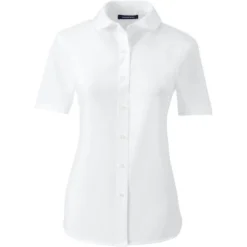 Lands' End School Uniform Women's Short Sleeve Peter Pan Collar Broadcloth Shirt -Lands' End Store GUEST ae763b77 1418 4365 9637 75b0a856fc5b