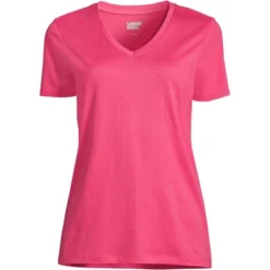 Lands' End Women's Relaxed Supima Cotton Short Sleeve V-Neck T-Shirt -Lands' End Store GUEST aeda432c 5c52 4a93 8b80 3ba36946f681