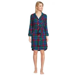 Lands' End Women's Plus Size 3/4 Sleeve Flannel Sleepshirt Nightgown -Lands' End Store GUEST af571eee 56b6 4908 a95a 6a0b282efca4