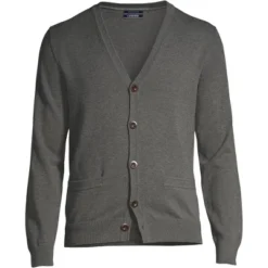 Lands' End Men's Fine Gauge Supima Cotton V-Neck Cardigan Sweater -Lands' End Store GUEST b15a427a a532 4069 93ad 78aead316da8