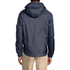 Lands' End School Uniform Men's Fleece Lined Rain Jacket