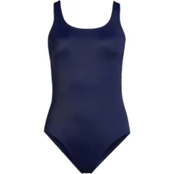 Lands' End Women's Chlorine Resistant Scoop Neck High Leg Soft Cup Tugless Sporty One Piece Swimsuit -Lands' End Store GUEST b2843b8c 1013 4237 87a0 ec180055383f
