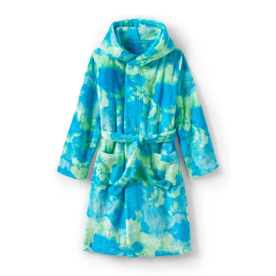 Lands' End Kids Hooded Fleece Solid Robe 13 Lands' End Kids Hooded Fleece Solid Robe - Image 13