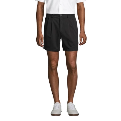 Lands' End Lands' End Men's Traditional Fit Pleated 6" No Iron Chino Shorts 2 Lands' End Lands' End Men's Traditional Fit Pleated 6" No Iron Chino Shorts - Image 2