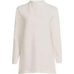 Lands' End Women's Long Sleeve Textured Pique Funnel Neck Tunic -Lands' End Store GUEST b53357d1 7d6b 4273 9ef3 c84ae15aa762