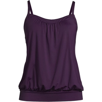 Lands' End Women's Blouson Tummy Hiding Tankini Top Swimsuit Adjustable Straps 8 Lands' End Women's Blouson Tummy Hiding Tankini Top Swimsuit Adjustable Straps - Image 8