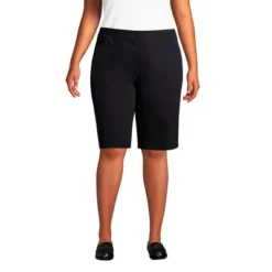Lands' End Women's Plus Size Mid Rise Elastic Waist Pull On 12" Knockabout Chino Bermuda Shorts -Lands' End Store GUEST b729c39c 5779 4fb1 b74c ab3c474be6fe