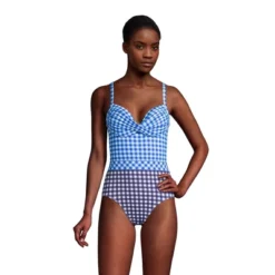 Lands' End Draper James X Lands' End Women's Tummy Control Chlorine Resistant Wrap One Piece Swimsuit -Lands' End Store GUEST b7d9d86b 7386 4ede b345 0255d2bf2355