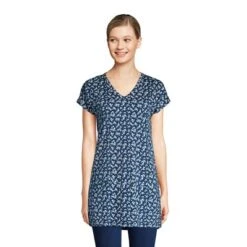 Lands' End Women's Short Sleeve Supima Cotton Xlong Vneck Tunic -Lands' End Store GUEST b904e859 fbb7 4383 ba39 503da400ee9f