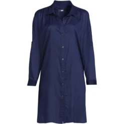 Lands' End Women's Sheer Modal Oversized Button Front Swim Cover-up Shirt -Lands' End Store GUEST b91a0b4a 2b0e 4557 b959 36bbc15abba7