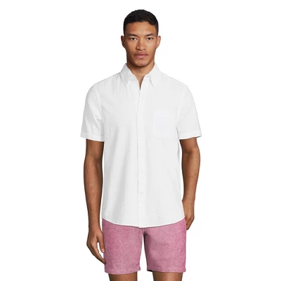 Lands' End Men's Traditional Fit Short Sleeve Seersucker Shirt 6 Lands' End Men's Traditional Fit Short Sleeve Seersucker Shirt - Image 6