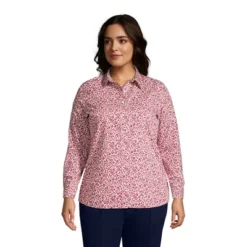 Lands' End Women's No Iron Supima Cotton Long Sleeve Shirt -Lands' End Store GUEST b95fc9d9 37b5 4053 85d3 e759c720810d