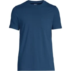 Lands' End Men's Short Sleeve Supima Tee With Pocket