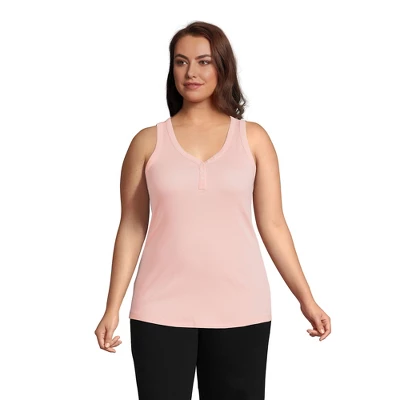 Lands' End Women's 2x2 Rib Henley Tank Top 4 Lands' End Women's 2x2 Rib Henley Tank Top - Image 4