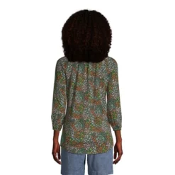 Lands' End Women's 3/4 Sleeve Peasant Tunic