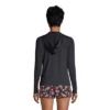 Lands' End Women's Hooded Full Zip Long Sleeve Rash Guard UPF 50 Sun Protection Cover-up Pockets