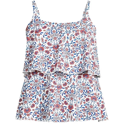 Lands' End Women's Chlorine Resistant Scoop Neck Tiered Tankini Swimsuit Top 4 Lands' End Women's Chlorine Resistant Scoop Neck Tiered Tankini Swimsuit Top - Image 4