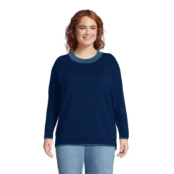 Lands' End Women's Fine Gauge Cotton Crewneck Sweater -Lands' End Store GUEST bbdd514c ef53 4bcf ada4 323d8a86e76f