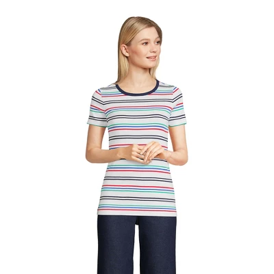 Lands' End Women's Cotton Rib Short Sleeve Crewneck T-shirt 8 Lands' End Women's Cotton Rib Short Sleeve Crewneck T-shirt - Image 8