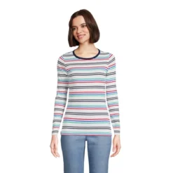 Lands' End Women's Cotton Rib Long Sleeve Crewneck T-Shirt -Lands' End Store GUEST bc80a14b 1906 4ae2 a467 b206f6908101