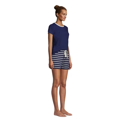 Lands' End Women's Knit Pajama Short Set Short Sleeve T-Shirt And Shorts 2 Lands' End Women's Knit Pajama Short Set Short Sleeve T-Shirt And Shorts - Image 2
