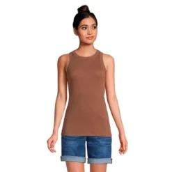 Lands' End Women's 2x2 Rib Crew Neck Tank Top -Lands' End Store GUEST be726050 58dd 4c4a b1ee 6e05037c2c0c