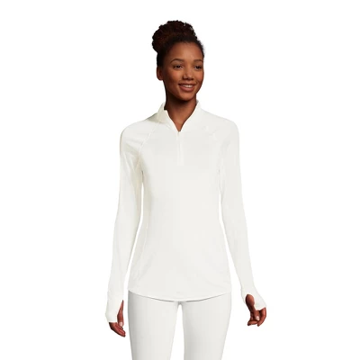 Lands' End Women's Thermaskin Heat Long Sleeve Quarter Zip Long Underwear Thermal Baselayer Top 4 Lands' End Women's Thermaskin Heat Long Sleeve Quarter Zip Long Underwear Thermal Baselayer Top - Image 4