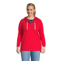 Lands' End Women's Long Sleeve Heavyweight Jersey Button Front Hoodie Tunic -Lands' End Store GUEST c00871f3 6014 42f3 b107 df807e7539ac
