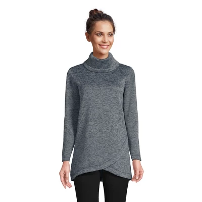 Lands' End Women's Tall Sweater Fleece Tunic Cowl Neck Pullover 2 Lands' End Women's Tall Sweater Fleece Tunic Cowl Neck Pullover - Image 2