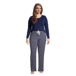 Lands' End Women's Knit Pajama Set Long Sleeve T-Shirt And Pants -Lands' End Store GUEST c0d55f80 cb9e 4bc3 bf67 5571b13faa23