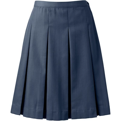 Lands' End Lands' End School Uniform Women's Poly-Cotton Box Pleat Skirt Top Of Knee 3 Lands' End Lands' End School Uniform Women's Poly-Cotton Box Pleat Skirt Top Of Knee - Image 3
