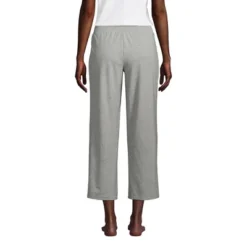 Lands' End Women's Lounge Mid Rise Wide Leg Crop Pajama Pants