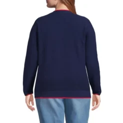 Lands' End Women's Fine Gauge Cotton Cardigan And Tank Sweater Set