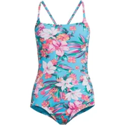 Lands' End Women's Chlorine Resistant Smocked Square Neck One Piece Swimsuit With Adjustable Straps 7 Lands' End Women's Chlorine Resistant Smocked Square Neck One Piece Swimsuit With Adjustable Straps -Lands' End Store GUEST c5f73ab5 9d09 4654 a480 9fc80cb8e10c