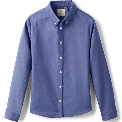 Lands' End School Uniform Girls Long Sleeve Oxford Dress Shirt 5 Lands' End School Uniform Girls Long Sleeve Oxford Dress Shirt - Image 5
