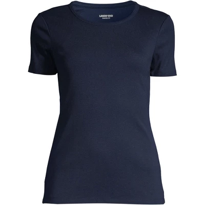 Lands' End Women's Cotton Rib Short Sleeve Crewneck T-shirt 2 Lands' End Women's Cotton Rib Short Sleeve Crewneck T-shirt - Image 2