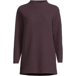 Lands' End Women's Long Sleeve Textured Pique Funnel Neck Tunic -Lands' End Store GUEST c7b78e92 7df6 4dc6 ac75 1615c4dfcca6