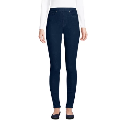 Lands' End Lands' End Women's Elastic Waist Pull On Skinny Legging Jeans - Blue 3 Lands' End Lands' End Women's Elastic Waist Pull On Skinny Legging Jeans - Blue - Image 3